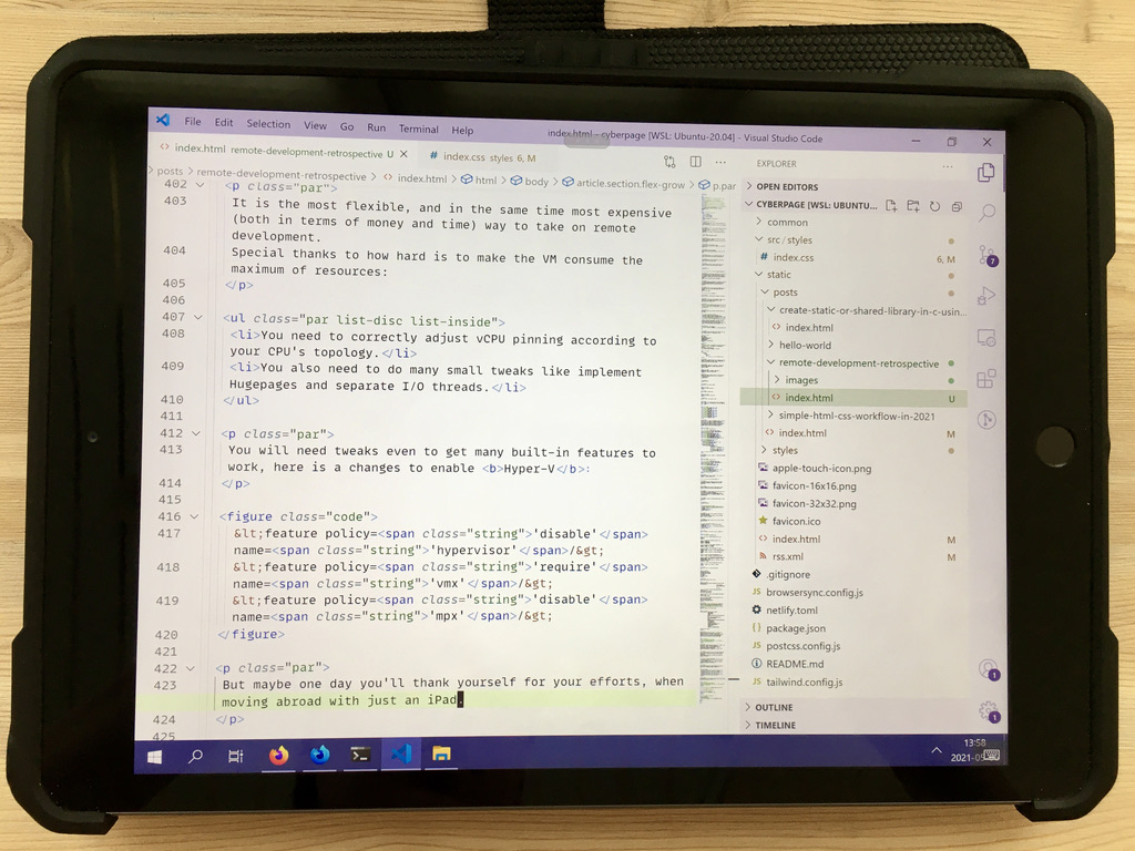 iPad connected to Windows VM in the cloud